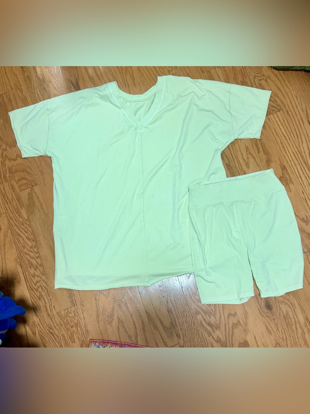 Easel biker short and oversized shirt set
